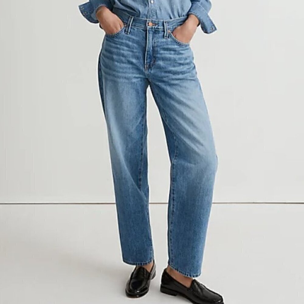 Madewell The Slouchy Boyjean in Rosewell Wash with Frayed Hems Size 30